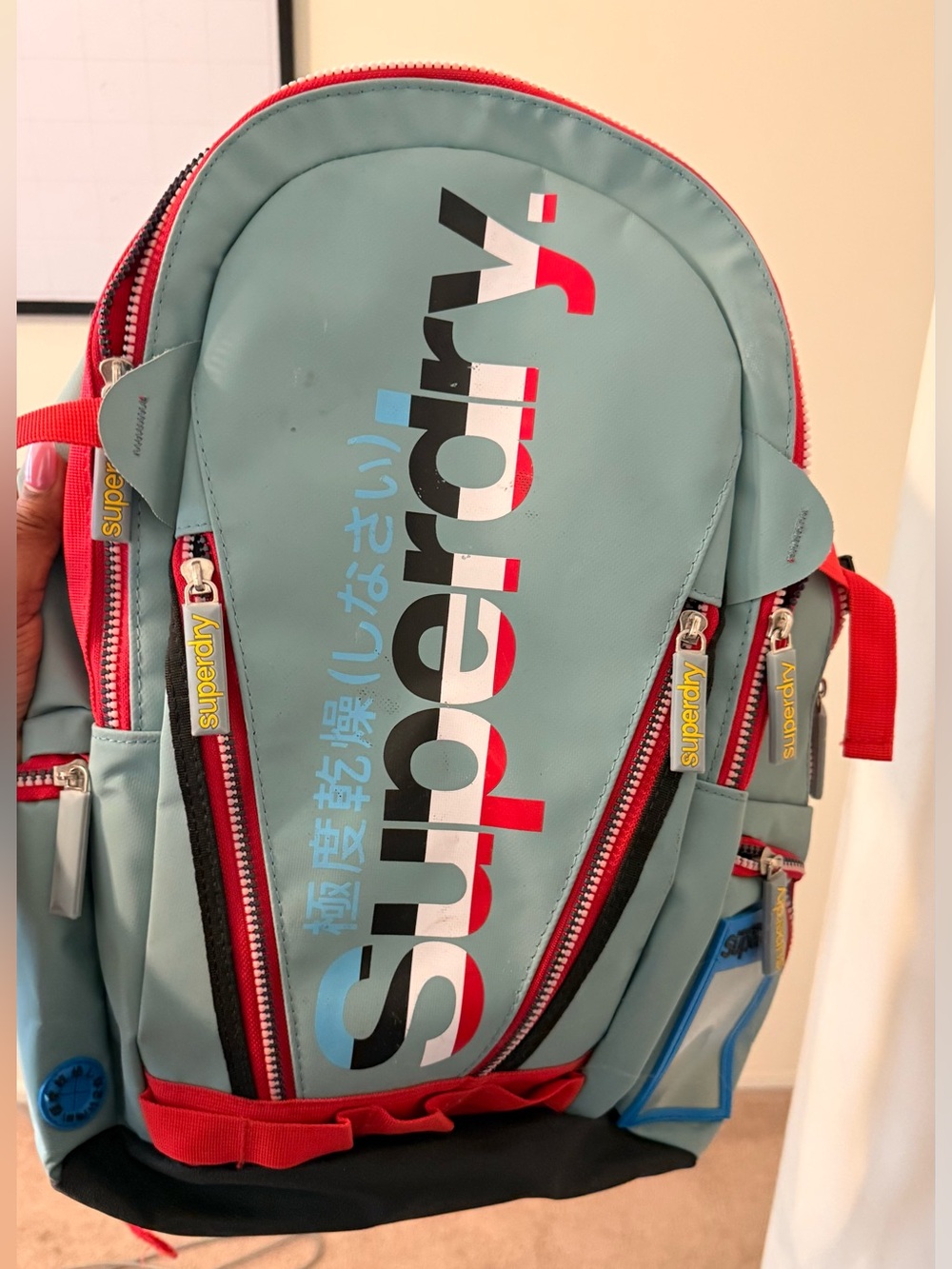 Superdry Mint Green & Red Backpack 🎒
